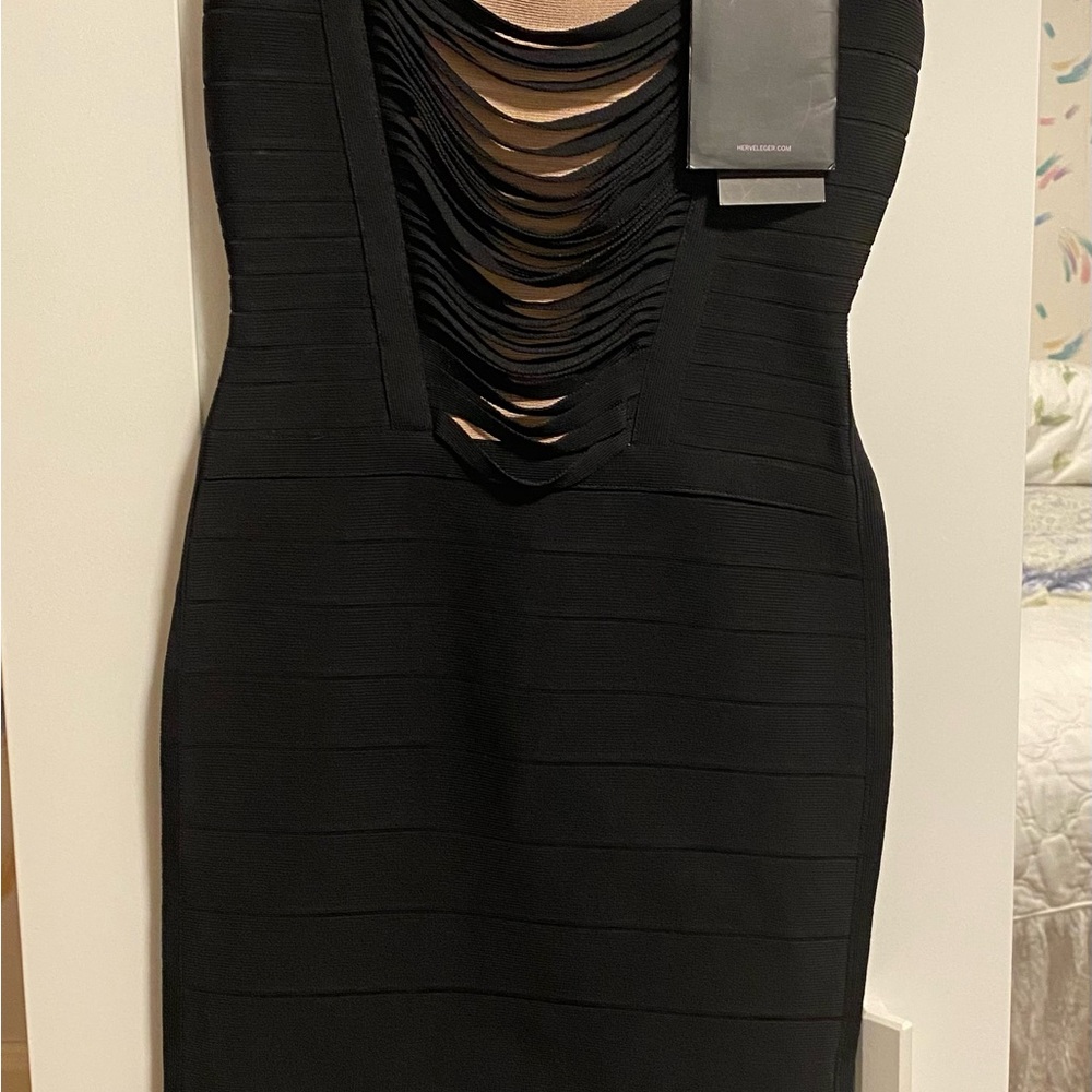 Herve Leger Black Backless Dress